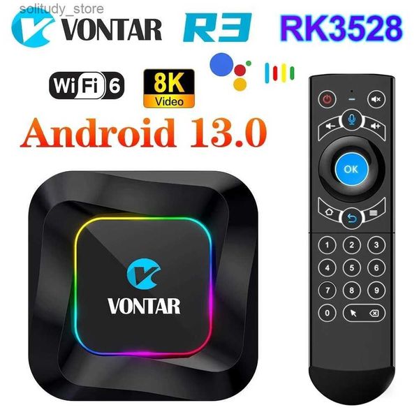 Set Top Box VONTAR R3 RGB TV box Android 13 Rockchip RK3528 admite video 8K BT5.0 Wifi6 admite configuración del reproductor multimedia de entrada de voz de Google top box Q240330