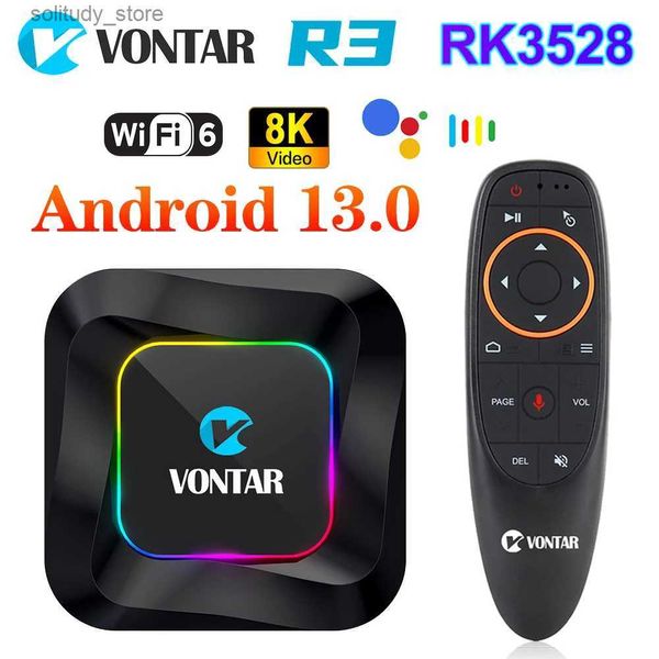 Set Top Box VONTAR R3 TV box Android 13 Rockchip RK3528 quad core Cortex A53 4G 32G admite video 8K BT WiFi 6 reproductor multimedia 2GB16GB 64GB 128G Q240330
