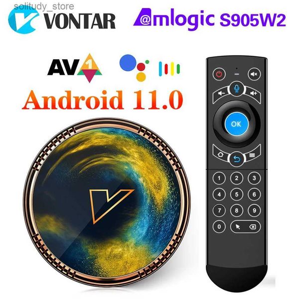 Décodeur VONTAR X2 4GB 32GB 64GB Smart TV Box Android 11 Amlogic S905W2 2GB 16GB prend en charge 4K 60f AV1 2.4 5G WiFi BT4.0 lecteur multimédia Q240330