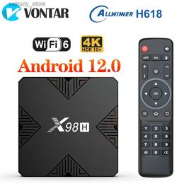 Set Top Box VONTAR X98H Smart TV Box Android 12 Allwinner H618 Quad Core Cortex A53 ondersteunt 4K WiFi 6 Google Voice Assistant settopbox Q240330