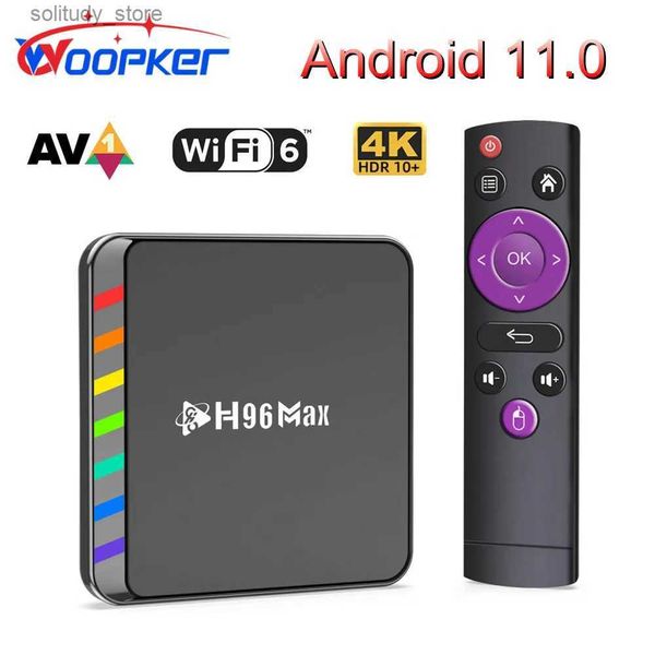 Decodificador Woopker H96 Max W2 Smart TV Box Android 11 Amlogic S905W2 Quad Core WIFI6 AV1 4K TV Box Control de voz de Google Decodificador global Q240330