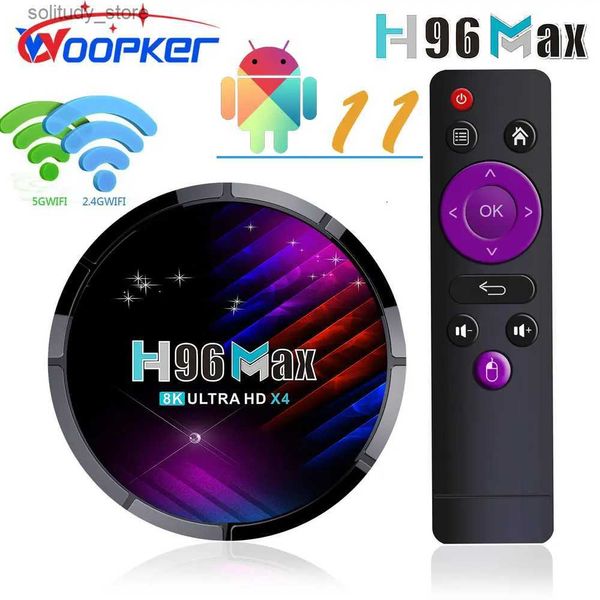 Décodeur WOOPKER S905X4 Smart TV Box Android 11.0 4GB 64GB AV1 HDR + 4K 60f double WiFi Android 11 lecteur multimédia H96 Max X4 2G16G Q240330