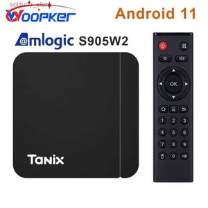 Décodeur Woopker Tanix W2 Smart TV Box Android 11 S905W2 2.4G 5G double WiFi 100M Bluetooth TVBOX 4K lecteur multimédia décodeur Q240330