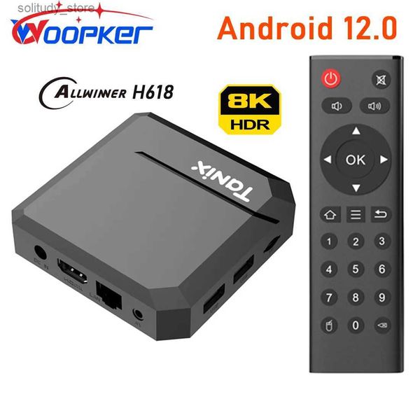 Décodeur Woopker TX2 Android 12 TV Box Tanix Allwinner H618 2.4G WiFi unique 8K UHD lecteur multimédia édition mondiale décodeur Q240330