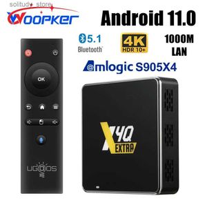 Set Top Box Woopker Ugoos X4Q Extra TV Box Android 11 LPDDR4 4G 128 Go Winevine L1 AMLOGIC S905X4 1000M BT5.0 4K AV1 Google Voice Smart TV Box Q240330