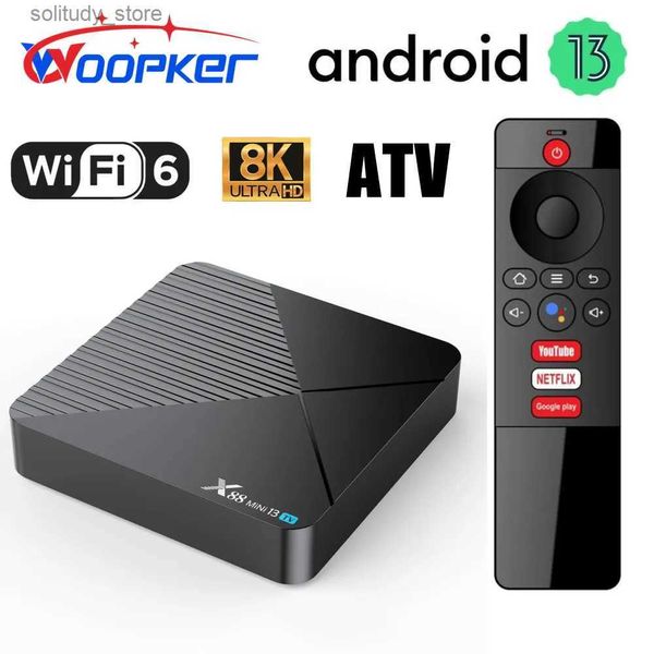 Décodeur Wopker Android 13 ATV X88 Mini décodeur RK3528 WiFi6 Bluetooth 5.0 télécommande vocale 8K TV YouTube Netflix TVBOX Q240402