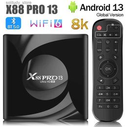 Décodeur X88 Pro 13 Ultra HD 8K Smart TV Box Android 13.0 RK3528 2 Go 16 Go 4 Go 32 Go/64 Go WiFi 6 BT5.0 2.4G 5G WiFi Lecteur multimédia Décodeur Q240330