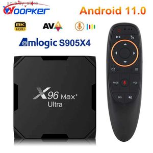 Décodeur X96 MAX Plus Ultra 8K TV Box Android 11 Amlogic S905X4 Quad Core 4 Go 64 Go AV1 Lecteur multimédia Double WiFi BT HDR 10 Décodeur rapide Q240330