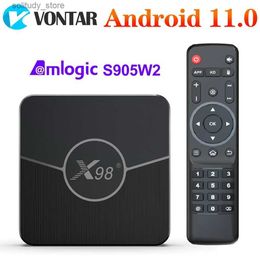 Décodeur X98 Plus TV Box Android 11 Amlogic S905W2 4G 64 Go prend en charge H.265 AV1 double Wifi HDR 10 + lecteur multimédia YouTube 32 Go paramètres top box Q240330
