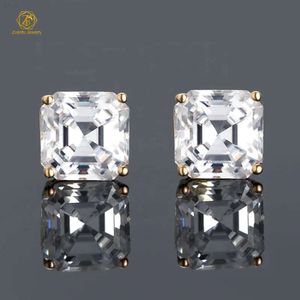 Ensemble unisexe en argent sterling 925 Vvs Asscher Cut Moissanite Diamond Stud