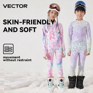 Set Vector Children's Ultra Soft Winter Wiver Dry Base de base Set Microfiber Fleece Thermal Unlewear Long Johns Set Vêtements