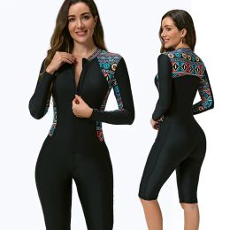 Ensemble de maillots de bain pour femmes UPF 50 + combinaison de plongée en Lycra combinaison anti-uv une pièce anti-éruption à manches courtes maillot de bain combinaison de Surf maillot de bain crème solaire