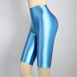set XCKNY S3XL short skinny pantalon de sport brillant à l'huile pantalon élastique brillant cyclisme pantalon slim sexy soie taille haute yoga pantalon de bain