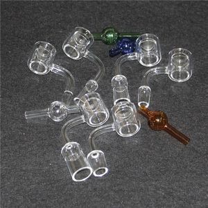 Set Roken XXL Quartz Thermische Banger Bubble met Carb Cap 10/14 / 18mm Double Tube Quartzs Nails Tips Bangers Glazen Bongs