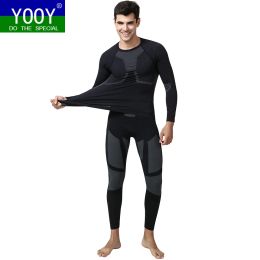 Set Yooy Winter Thermal Underwear Men Sets Outdoor Sports Snowboard Fonction Cycling Ski Thermo Souswear Long Johns