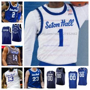 Seton Hall basketbalshirt NCAA gestikte jersey Elk naamnummer Heren Dames Jeugd Geborduurd David Gabriel Addae-Wusu Kadary Richmond Hutchins-Everett