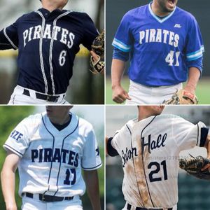 Seton Hall College Jersey de béisbol Todo cosido Hombres Mujeres Jerseys Jonathan Luders Ryan Frontera Zack Sylvester Danny Melnick Casey Cumiskey Dane Hoggard