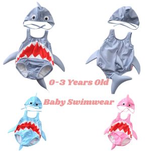 Conjuntos 03T Traje de baño para bebés y niños Traje de baño lindo de tiburón para bebés y niñas con gorro de baño Traje de baño para bebés de una pieza Maillot De Bain Minnie Fille
