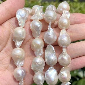 Ensembles de perles d'eau douce baroques blanches, 14x22mm, 15 pièces, perles d'espacement pour la fabrication de bijoux, accessoires de Bracelet et de collier à faire soi-même