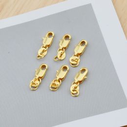 Ensemble 2/10/20/50 / 100pcs Gold plaqué universel de base en cuivre Basic Lobster Clasp Link Chain Bracelet Bijoux de bijoux avec en gros 18 * 5 mm