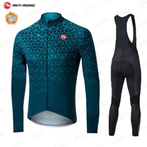 Sets 2021 Winter Thermal Fleece Cycling Jersey Set Racing Bike Cycling Suit Mountian Bicycle Cycling Clothing Ropa Ciclismo Fiets