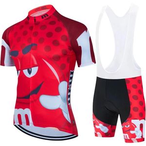 Sets 2023 Red Cartoon Cycling Clothing Bike Jersey Ropa Quick Dry Mens Bicycle Summer Tops Pro Cycling Jerseys Gel Pad Bike Shorts