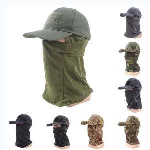 Sets 2024 Military Hood Tactical Army Baseball Caps for Men Women Women Summer Snapback Sun chapeaux de camouflage extérieur Balaclava Half Ski Mask