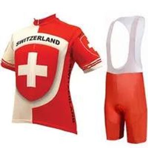Sets 2024 Zwitserland Wereld Wielertrui 19D pad fietsbroek set Ademend Mountainbikekleding sneldrogend FIETSEN Maillot Culott