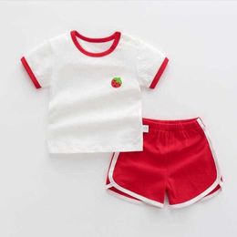 Ensembles 2 pièces bébé filles vêtements d'été dessin animé coréen mignon décontracté imprimé à manches courtes coton t-shirt et shorts enfants vêtements ensemble BC2258