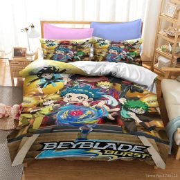 Sets 3D dessin animé Beyblade Burst Libert Set Queen King Size Duvette Soft Cover tai-torse Set Home Textile For Children Boys Girls Girls Gift