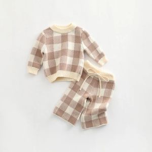 Ensembles 4285E Baby Vêtements Set Plaid Twisted Pay