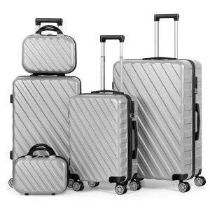 Sets 5pcs Set Silt Suitcase Ensemble avec Spinner Wheel Abs Spinner ABS Suise de voyage familiale TSA Lock