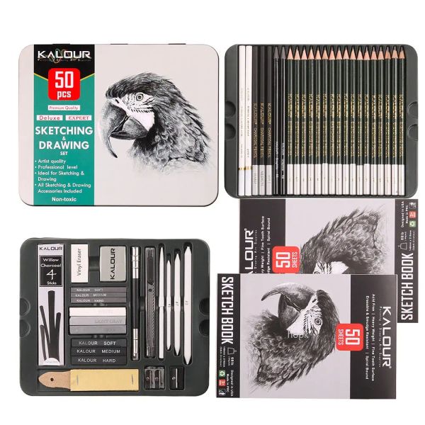 Ensembles 70/50 / 12pcs Sketch Sketch Sett Sketch Toard Professional Drawing Art Painting Painting For Artists Adults Teens Teens Beginner Supplies