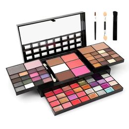 Ensemble 74 Couleurs de maquillage pour débutant Kits de maquillage pour femmes pour femmes Kit de combinaison Kit à lèvres à lèvres Kits Blush Foundation Maquillage