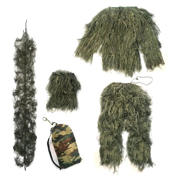 Sets Airsoft Paintball Niños Niños Hunting Clothing Ghillie Suters Biños CAMO CAMO TACTICAL JUNGLE MILITAR MILICIDAD 3D MAPLE FLEA