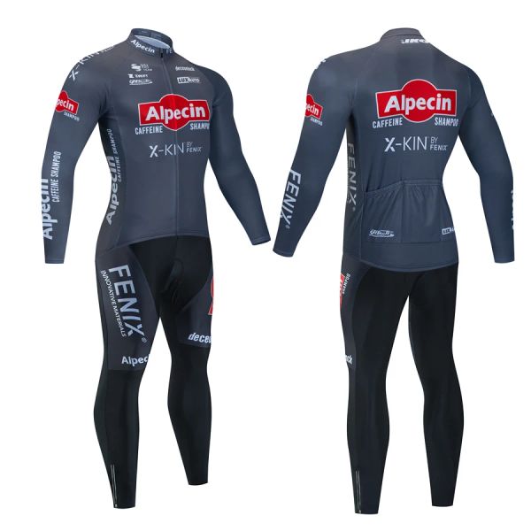 Définit alpécine Maillot Cyclisme Cycling SkinSuit Vêtements à manches longues Men 2024 Jersey Set man