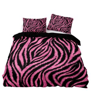 Ensemble de literie de style américain 240x220 Couvrette de couette de motif de léopard rose avec couverture de lit de couette double King Counfor Double King