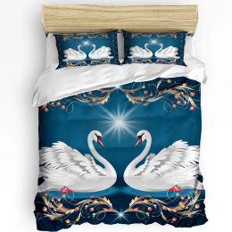 Sets Animal Swan Duvet Cover Lit Litding Ensemble pour Double Home Home Textile Couper à couvercle Pristroomout