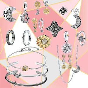 Ensembles de breloques brillantes, croissant de lune, étoile, boucles d'oreilles irrégulières, Bracelets ouverts, colliers, bagues, bijoux, Collection automne 2023