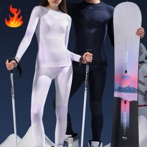 Ensembles Automne Hiver Ski Vêtements À Séchage Rapide Hommes Femmes Sports De Plein Air Cyclisme Compression Chaud Sous-Vêtements Fonctionnels Bas Haut Pantalon