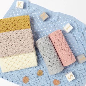 sets baby couverture coton tricot plaid ne nouveau-né poussette de mousseline en mousseline emballage 100 * 80cm pour garçons nourrissons de literie berceau