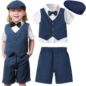 Définit des vêtements de bébé avec un chapeau en tout-petit set de mariage ensemble de fête d'anniversaire en bas âge