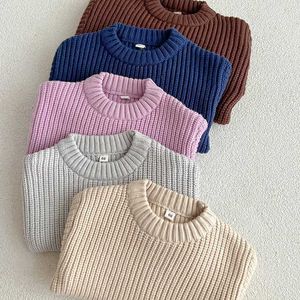 Définit des bébés garçons et filles pull en tricot d'automne enfant en bas âge en enfant en coton à manches longues à manches longues à manches longues 0-6y Q240508