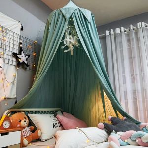 Sets Baby Mosquito Net voor CRIB Hung Dome Bedding Baby Bed Luifel Tent met kwastbedgordijn Shading Cloth Girls Princess Tent