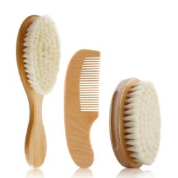 Conjuntos de pincel de cabello de madera para bebés y juego de baños recién nacidos ducha de ducha de ducha de ducha para el masajeador de la cabeza del niño portátil accesorios para niños pequeños