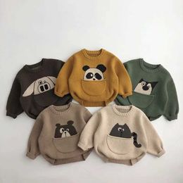 Ensembles de vêtements pour enfants Bardibess Sweater Cartoon Boy Knightwear Korean à motifs veste Q240508