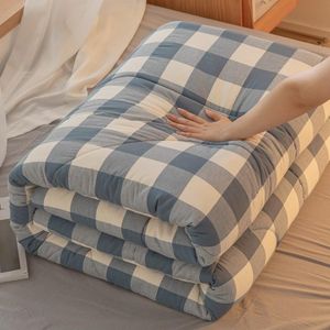 Sets Blue Buffalo Plaid Quilt Single Double Geroold beddengoed zachte microfiber beddenspread lichtgewicht geometrische deksel deken