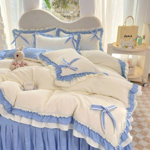 Ensembles Blue Lace Ruffle Bowknot Disque de couverture de couvre