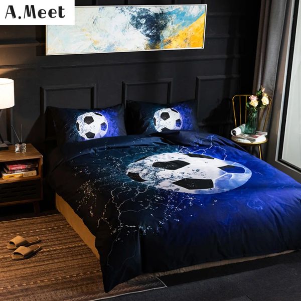 Ensemble de literie garçons Set Football Single Twin Lit sets 3D Couverture de couette noire Queen King Size Child Tairepaser