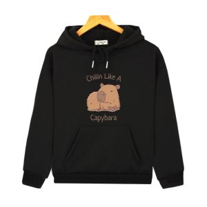 Stelt capybara hoodies Chilin als een sweatshirts kinderen lange mouwen tops tops voor kinderen pullover meisje kleding y2k kleren babyjongen kleding